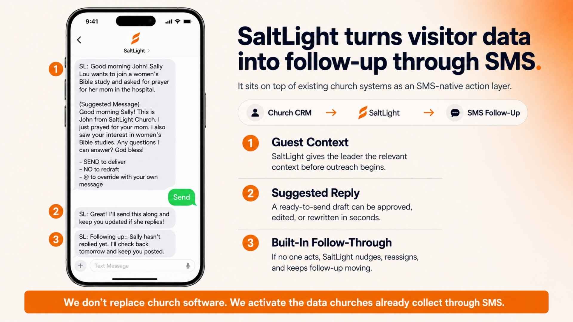 SaltLight turns visitor data into follow-up through SMS